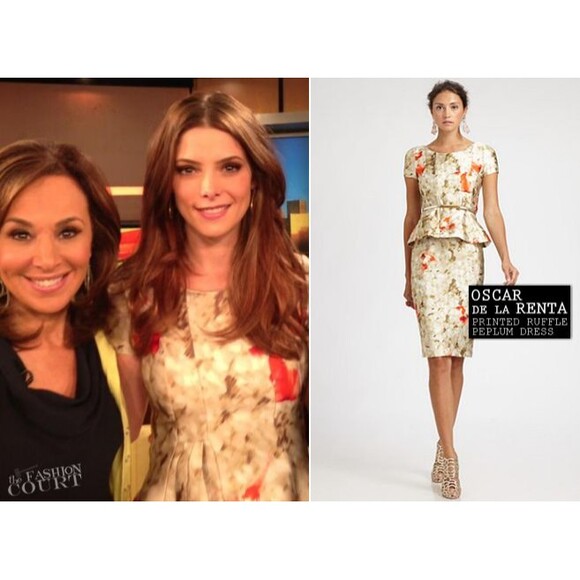 NWOT. Oscar de la Renta Printed Silk Peplum Dress US 4 - Picture 3 of 8